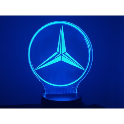 LAMPE 3D - LOGO MERCEDES -