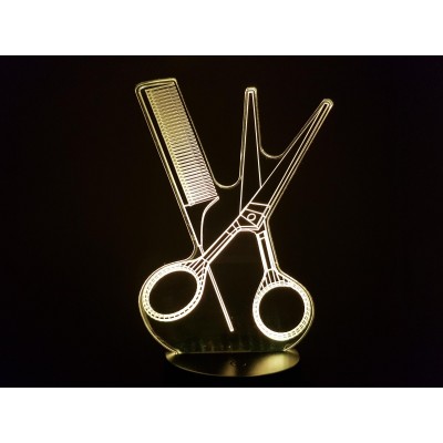 3D LAMPE - FRISEUR (Scheren...