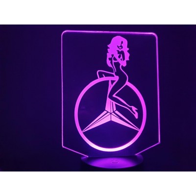 LAMPE 3D - LOGO MERCEDES +...