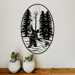 Pêcheur à l'épuisette -...